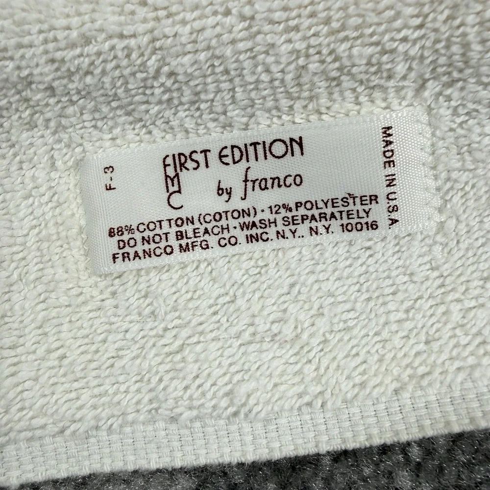 Vintage First Edition Franco‎ Bath Towel and Washcloth Floral USA